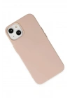 Mey İthalat®  iPhone 14 Plus Kılıf Nano içi Kadife Silikon - Pudra