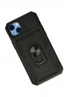 Mey İthalat®  iPhone 14 Plus Kılıf Pars Lens Yüzüklü Silikon - Siyah
