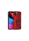 Mey İthalat®  iPhone 14 Plus Kılıf Sofya Yüzüklü Silikon Kapak - Kırmızı
