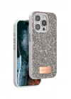 Mey İthalat®  iPhone 14 Pro Bright Simli Kapak - Gold