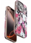 Mey İthalat®  iPhone 14 Pro Flower Series Magsafe Kapak - Pembe