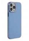 Mey İthalat®  iPhone 14 Pro Kılıf Anka PC Sert Metal Kapak - Mavi