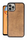 Mey İthalat®  iPhone 14 Pro Kılıf Aras Deri Kapak - Taba
