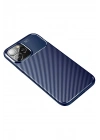 Mey İthalat®  iPhone 14 Pro Kılıf Auto Focus Karbon Kapak - Lacivert