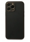 Mey İthalat®  iPhone 14 Pro Kılıf Coco Deri Silikon Kapak - Siyah
