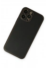 Mey İthalat®  iPhone 14 Pro Kılıf Coco Deri Silikon Kapak - Siyah