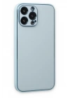 Mey İthalat®  iPhone 14 Pro Kılıf Coco Deri Silikon Kapak - Sky Blue