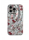 Mey İthalat®  iPhone 14 Pro Kılıf Crew Desenli Kapak - Çiçek