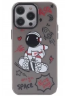 Mey İthalat®  iPhone 14 Pro Kılıf  Desenli Kapak -  Siyah - 1