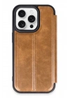 Mey İthalat®  iPhone 14 Pro Kılıf Flip Cover - Taba
