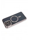Mey İthalat®  iPhone 14 Pro Kılıf Joke Simli Magneticsafe Kılıf - Gri
