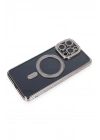 Mey İthalat®  iPhone 14 Pro Kılıf Joke Simli Magneticsafe Kılıf - Gri