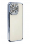 Mey İthalat®  iPhone 14 Pro Kılıf Joke Taşlı Silikon - Mavi