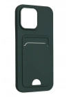 Mey İthalat®  iPhone 14 Pro Kılıf Kelvin Kartvizitli Silikon - Koyu Yeşil