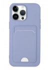 Mey İthalat®  iPhone 14 Pro Kılıf Kelvin Kartvizitli Silikon - Lila