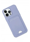 Mey İthalat®  iPhone 14 Pro Kılıf Kelvin Kartvizitli Silikon - Lila