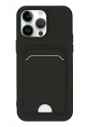 Mey İthalat®  iPhone 14 Pro Kılıf Kelvin Kartvizitli Silikon - Siyah