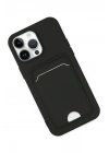 Mey İthalat®  iPhone 14 Pro Kılıf Kelvin Kartvizitli Silikon - Siyah
