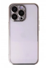 Mey İthalat®  iPhone 14 Pro Kılıf  Lensli Silikon - Gold