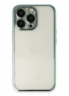 Mey İthalat®  iPhone 14 Pro Kılıf  Lensli Silikon - Yeşil