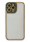Mey İthalat®  iPhone 14 Pro Kılıf Liva Lens Silikon - Yeşil