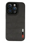 Mey İthalat®  iPhone 14 Pro Kılıf Loop Deri Silikon - Siyah