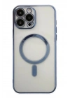 Mey İthalat®  iPhone 14 Pro Kılıf Magneticsafe Lazer Silikon - Sierra Blue