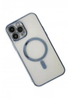 Mey İthalat®  iPhone 14 Pro Kılıf Magneticsafe Lazer Silikon - Sierra Blue