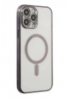 Mey İthalat®  iPhone 14 Pro Kılıf Magneticsafe Lazer Silikon - Siyah