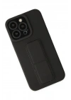 Mey İthalat®  iPhone 14 Pro Kılıf Mega Standlı Silikon - Siyah