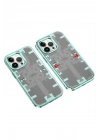 Mey İthalat®   iPhone 14 Pro Kılıf Mekanik Bumper Kapak - Yeşil