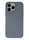 Mey İthalat®  iPhone 14 Pro Kılıf Nano içi Kadife Silikon - Gri