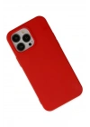 Mey İthalat®  iPhone 14 Pro Kılıf Nano içi Kadife Silikon - Kırmızı