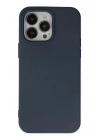 Mey İthalat®   iPhone 14 Pro Kılıf Nano içi Kadife Silikon - Lacivert