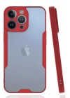 Mey İthalat®  iPhone 14 Pro Kılıf Platin Silikon - Kırmızı