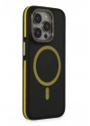 Mey İthalat®  iPhone 14 Pro Kılıf Rocky Magsafe Kapak - Siyah-Sarı
