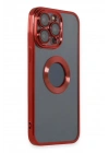 Mey İthalat®  iPhone 14 Pro Kılıf Slot Silikon - Kırmızı