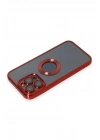 Mey İthalat®  iPhone 14 Pro Kılıf Slot Silikon - Kırmızı