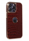 Mey İthalat®  iPhone 14 Pro Kılıf Snake Kapak - Bordo
