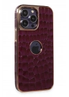 Mey İthalat®  iPhone 14 Pro Kılıf Snake Kapak - Derin Mor