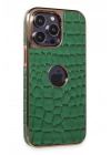 Mey İthalat®  iPhone 14 Pro Kılıf Snake Kapak - Koyu Yeşil