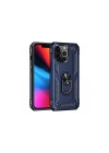 Mey İthalat®  iPhone 14 Pro Kılıf Sofya Yüzüklü Silikon Kapak - Lacivert