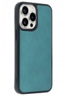 Mey İthalat®  iPhone 14 Pro Max Kılıf Aras Deri Kapak - Açık Yeşil