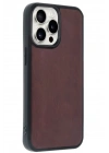 Mey İthalat®  iPhone 14 Pro Max Kılıf Aras Deri Kapak - Bordo