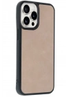 Mey İthalat®  iPhone 14 Pro Max Kılıf Aras Deri Kapak - Pudra