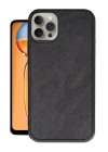 Mey İthalat®  iPhone 14 Pro Max Kılıf Aras Deri Kapak - Siyah