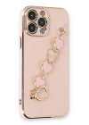 Mey İthalat®  iPhone 14 Pro Max Kılıf Esila Silikon - Pudra