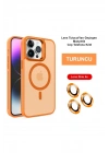Mey İthalat®  iPhone 14 Pro Max Kılıf Flet Lens Magsafe Kapak - Turuncu