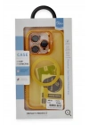 Mey İthalat®  iPhone 14 Pro Max Kılıf Flet Lens Magsafe Kapak - Turuncu