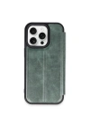 Mey İthalat®  iPhone 14 Pro Max Kılıf Flip Cover - Koyu Yeşil